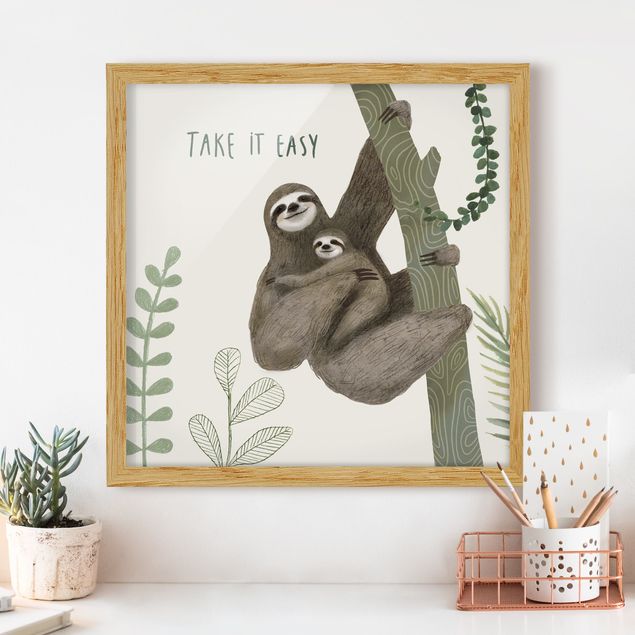 Indrammede plakater ordsprog Sloth Sayings - Easy