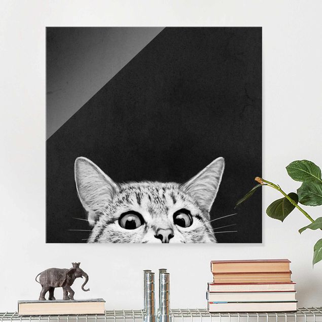 Billeder sort og hvid Illustration Cat Black And White Drawing