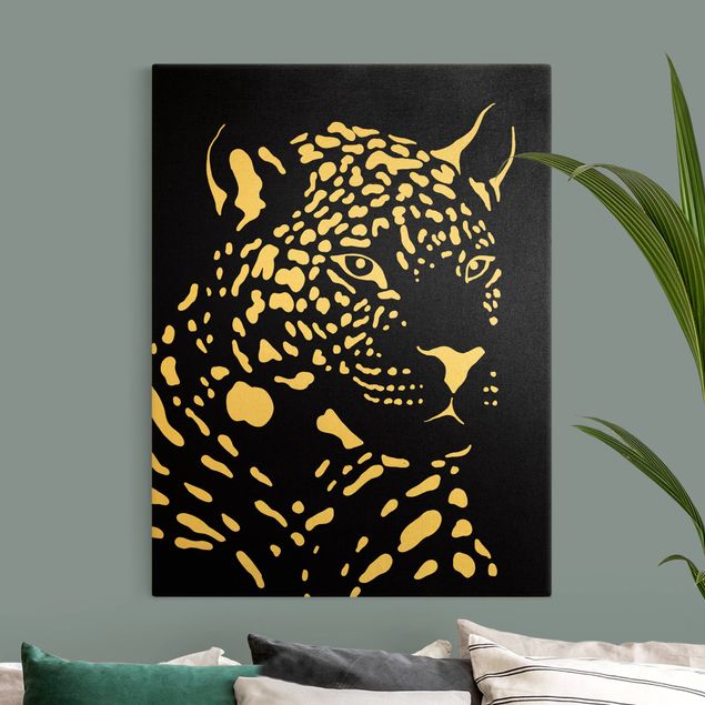 Billeder dyr Safari Animals - Portrait Leopard Black