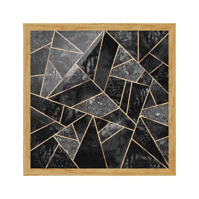 Billeder mønstre Grey Triangles Gold