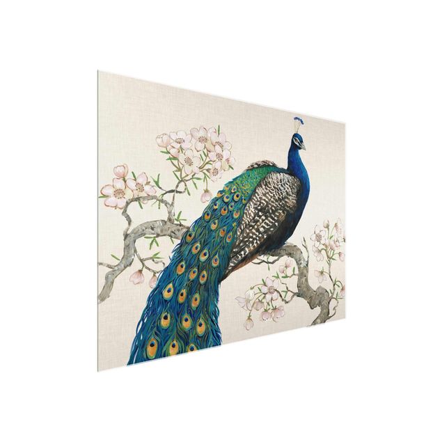 køkken dekorationer Vintage Peacock With Cherry Blossoms