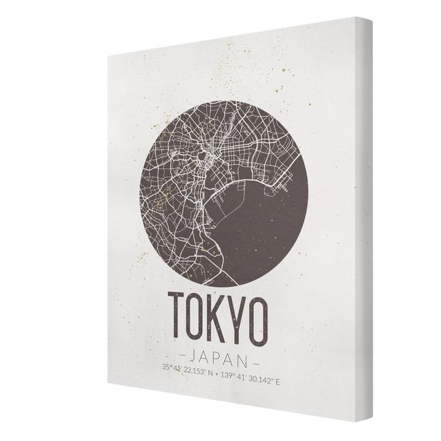 Billeder verdenskort Tokyo City Map - Retro