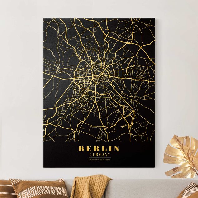 Billeder Berlin Berlin City Map - Classic Black