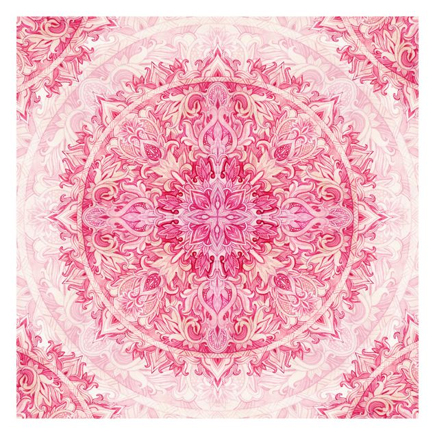 Tapet Mandala Watercolour Ornament Pattern Pink