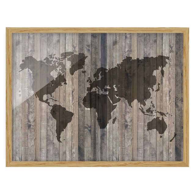 Billeder moderne Wood World Map