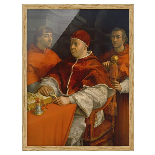 Indrammede plakater blomster Raffael - Portrait of Pope Leo X