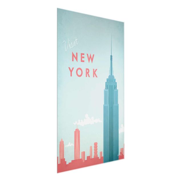 Glasbilleder arkitektur og skyline Travel Poster - New York