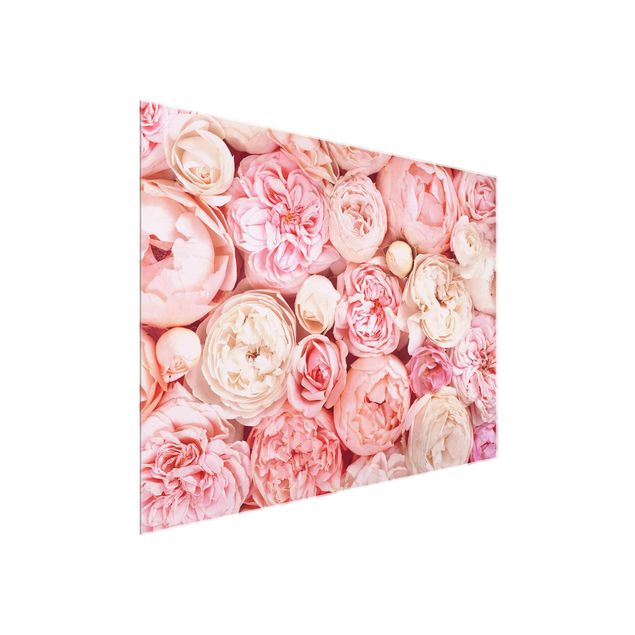Glasbilleder blomster Roses Rosé Coral Shabby