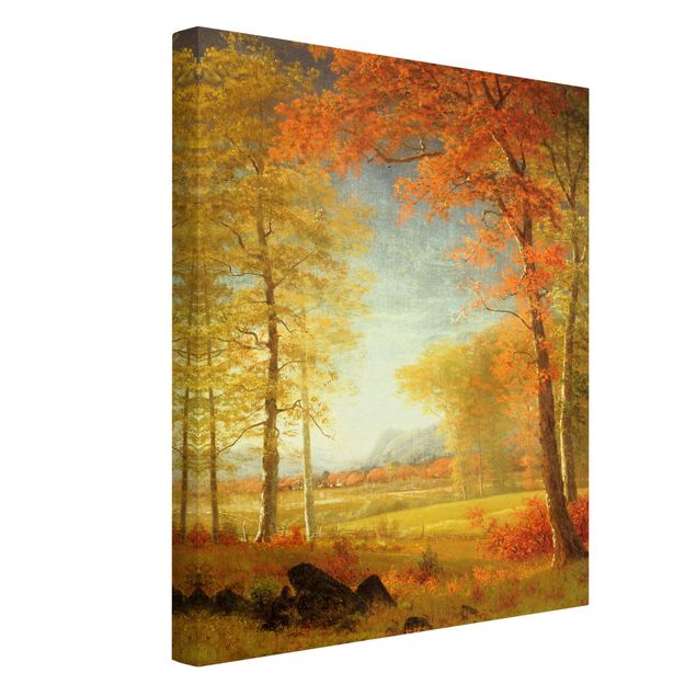 Billeder på lærred New York Albert Bierstadt - Autumn In Oneida County, New York
