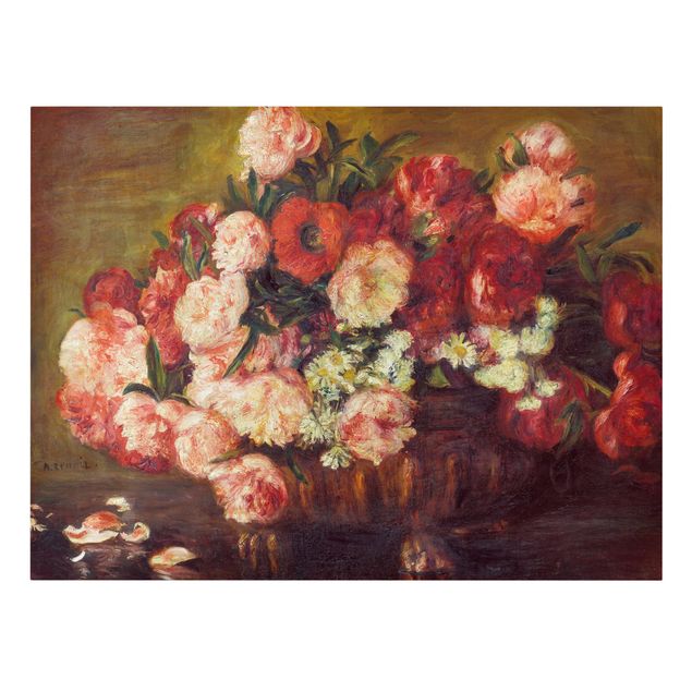 Billeder på lærred blomster Auguste Renoir - Still Life With Peonies