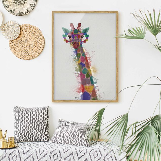 Billeder giraffer Rainbow Splash Giraffe