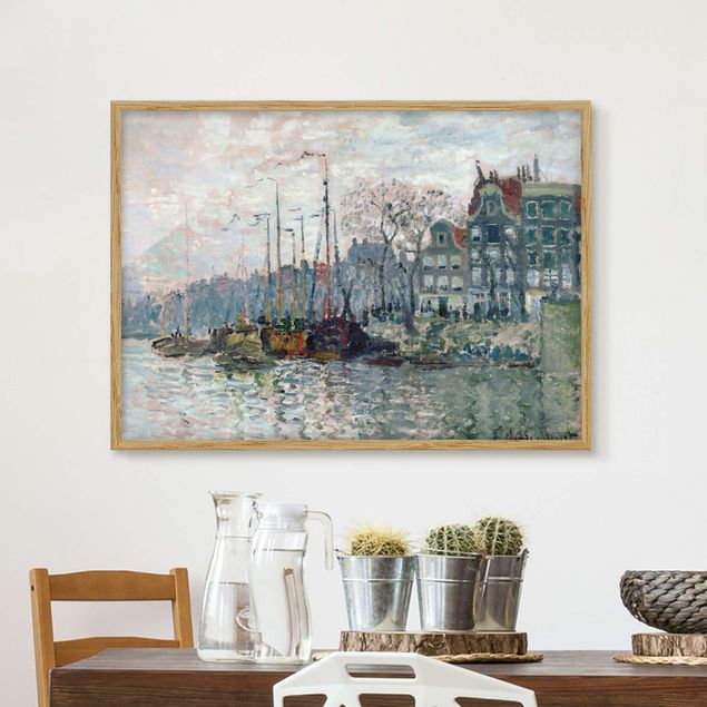 køkken dekorationer Claude Monet - View Of The Prins Hendrikkade And The Kromme Waal In Amsterdam