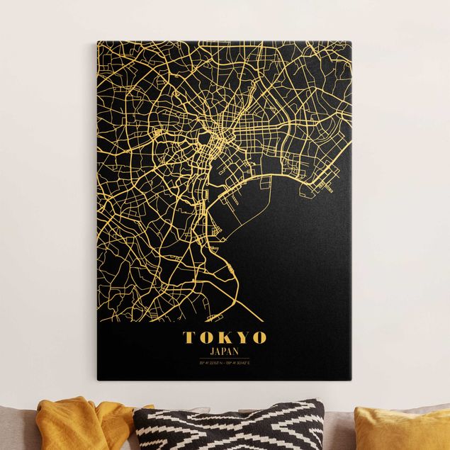 Billeder Asien Tokyo City Map - Classic Black