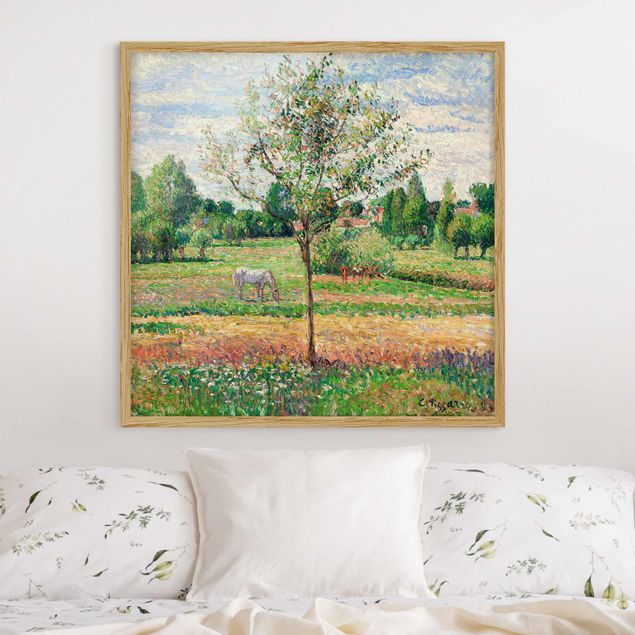 Kunst stilarter impressionisme Camille Pissarro - Meadow with Grey Horse, Eragny