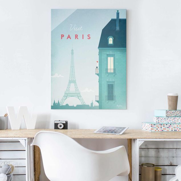 Glasbilleder Paris Travel Poster - Paris