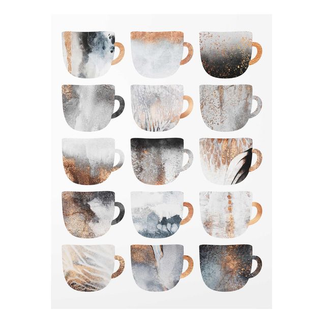 Billeder moderne Grey Coffee Mugs With Gold