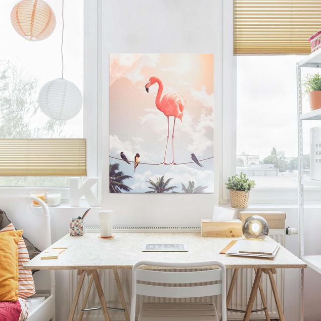 Glasbilleder landskaber Sky With Flamingo