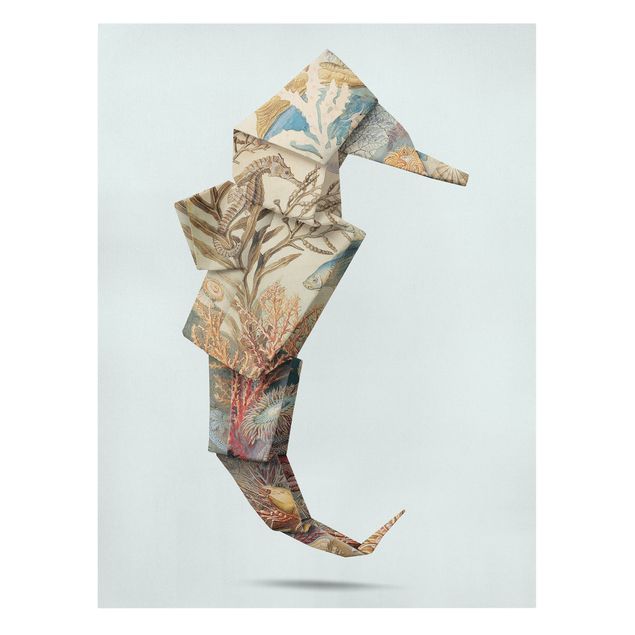 Billeder kunsttryk Origami Seahorse