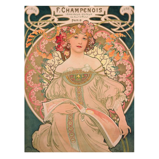 Billeder blomster Alfons Mucha - Poster For F. Champenois