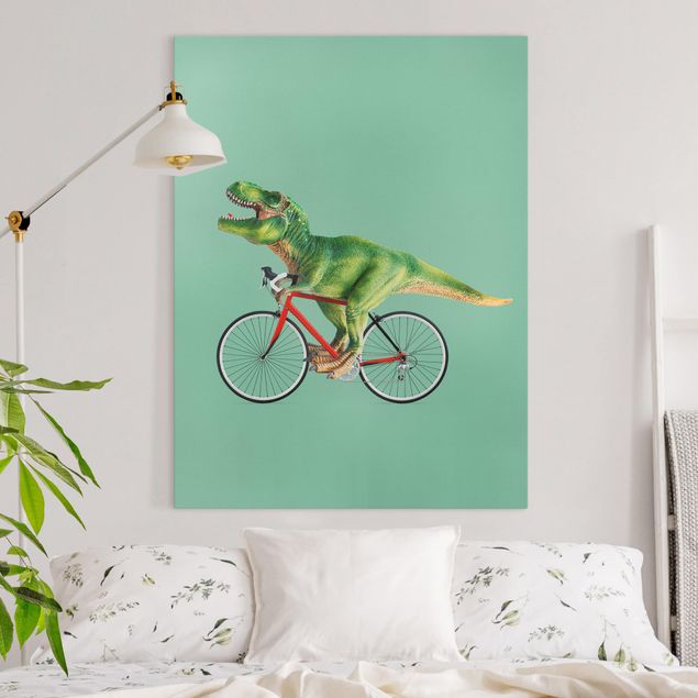køkken dekorationer Dinosaur With Bicycle