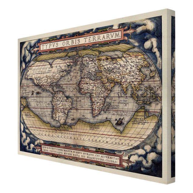 Billeder på lærred Historic World Map Typus Orbis Terrarum