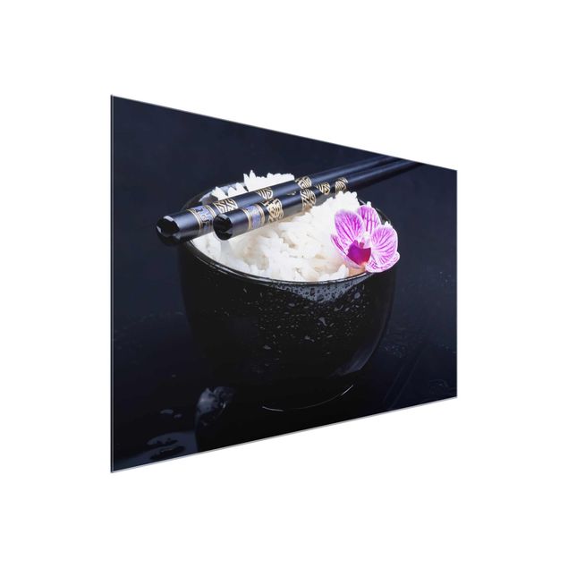 Glasbilleder blomster Rice Bowl With Orchid