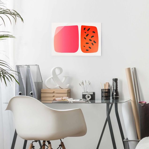 Billeder kunsttryk Abstract Shapes - Melon And Pink