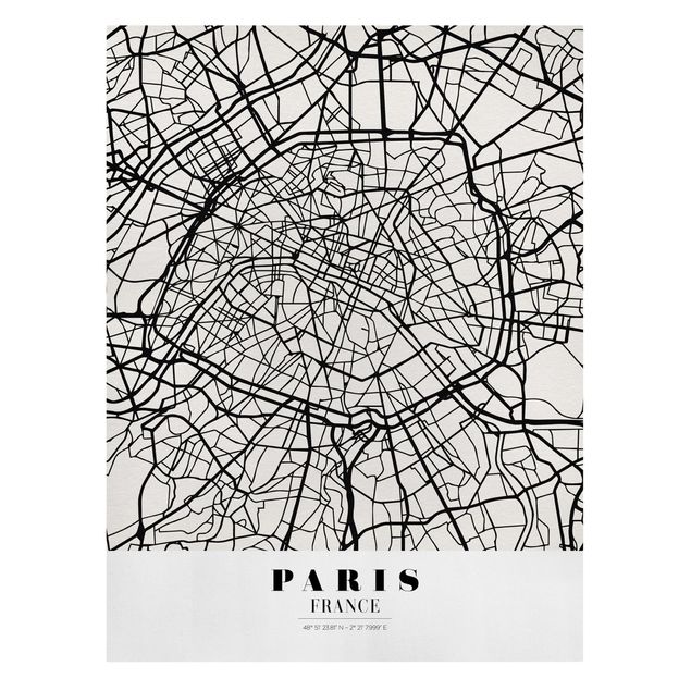 Billeder på lærred verdenskort Paris City Map - Classic