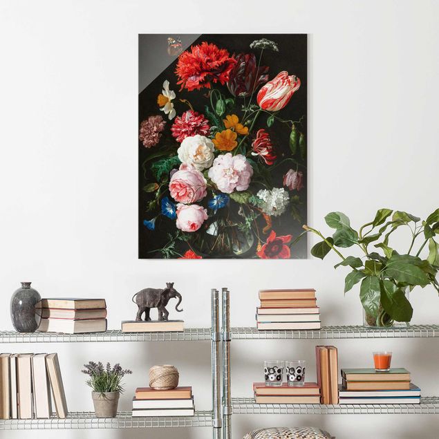 køkken dekorationer Jan Davidsz De Heem - Still Life With Flowers In A Glass Vase