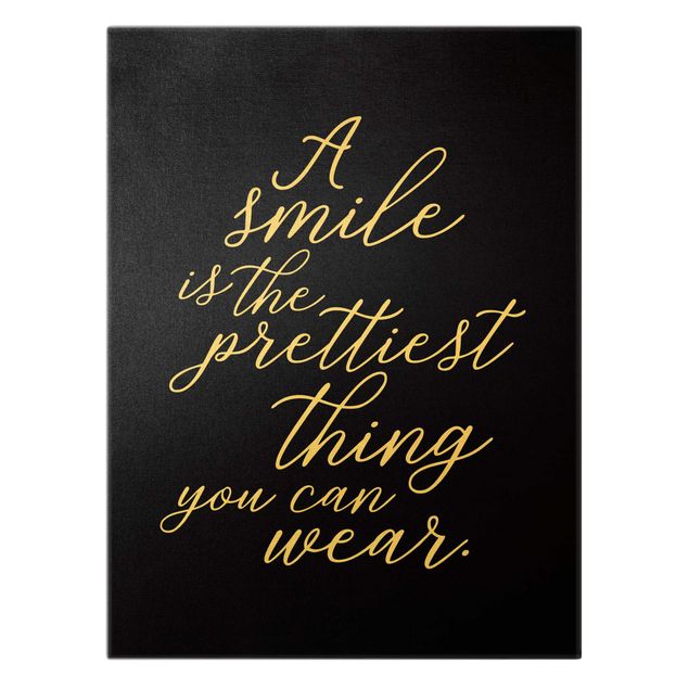 Lærredsbilleder A Smile is the prettiest thing Sans Serif Black