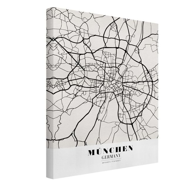 Billeder på lærred verdenskort Munich City Map - Classic