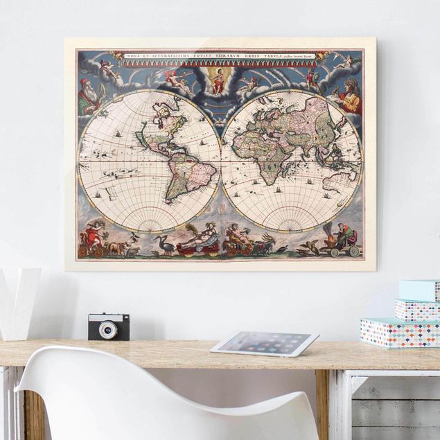 køkken dekorationer Historic World Map Nova Et Accuratissima Of 1664