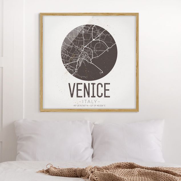 Billeder Italien Venice City Map - Retro