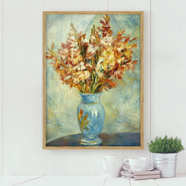 Kunst stilarter impressionisme Auguste Renoir - Gladiolas in a Blue Vase