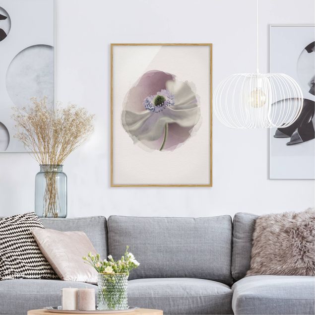 Indrammede plakater blomster WaterColours - Anemones Breeze