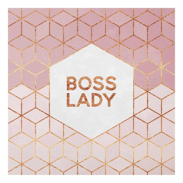 Billeder kunsttryk Boss Lady Hexagons Pink