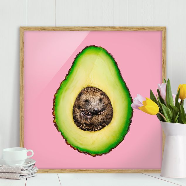 køkken dekorationer Avocado With Hedgehog