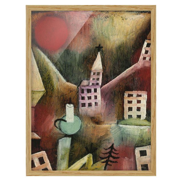 Indrammede plakater abstrakt Paul Klee - Destroyed Village