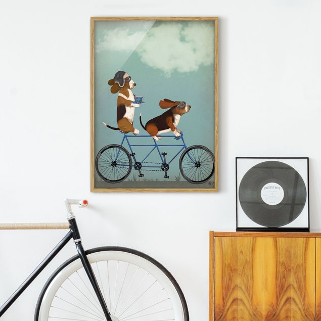 Indrammede plakater vintage Cycling - Bassets Tandem