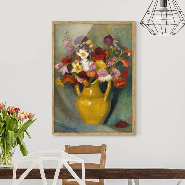 Kunst stilarter ekspressionisme Otto Modersohn - Colourful Bouquet in Yellow Clay Jug