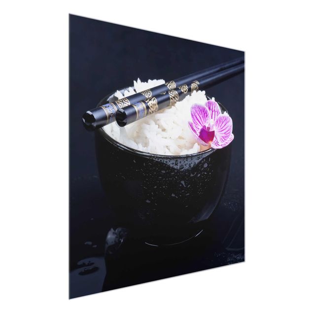 Glasbilleder blomster Rice Bowl With Orchid