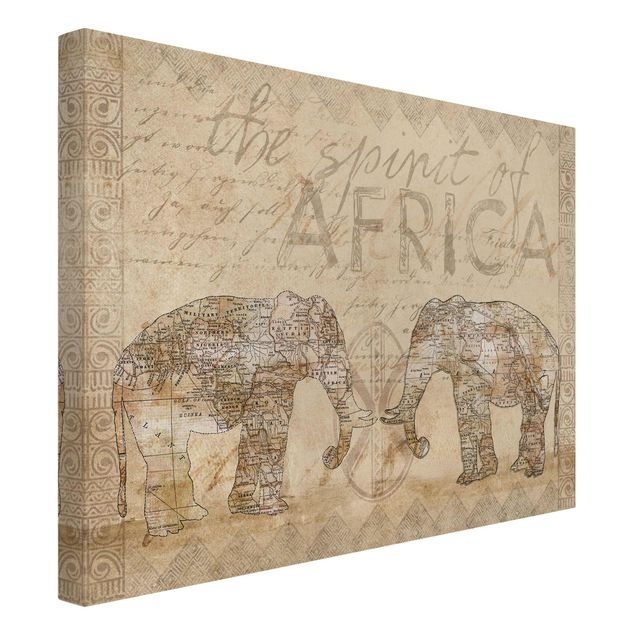 Billeder på lærred Afrika Vintage Collage - Spirit Of Africa