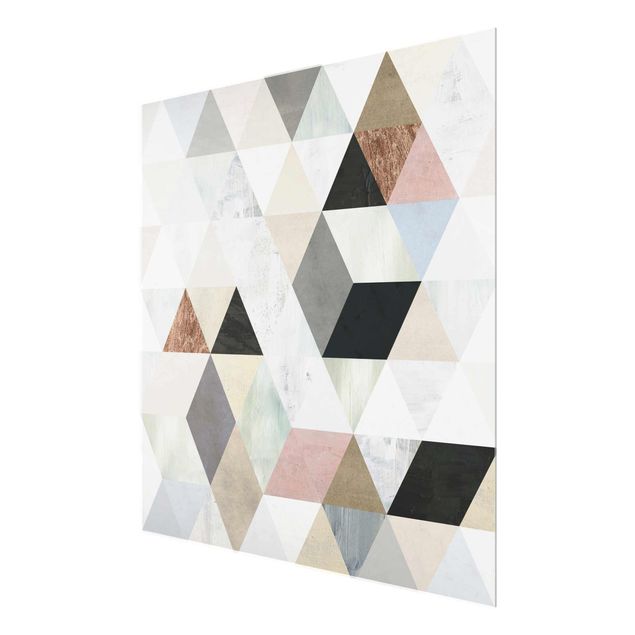 Glas magnettavla Watercolour Mosaic With Triangles I