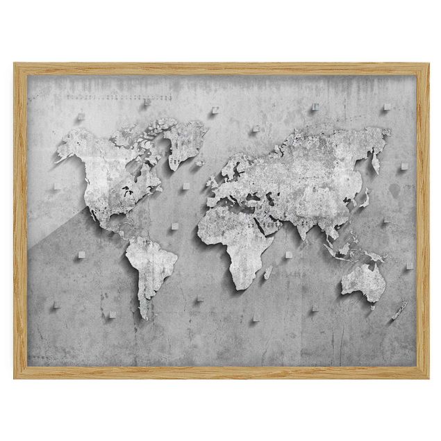 Billeder industriel Concrete World Map