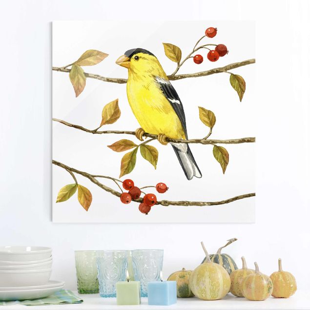 køkken dekorationer Birds And Berries - American Goldfinch