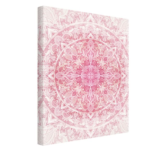 Billeder mandalas Mandala WaterColours Sun Ornament Light Pink