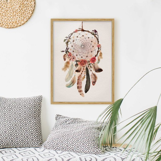 Indrammede plakater vintage Dream Catcher With Beads