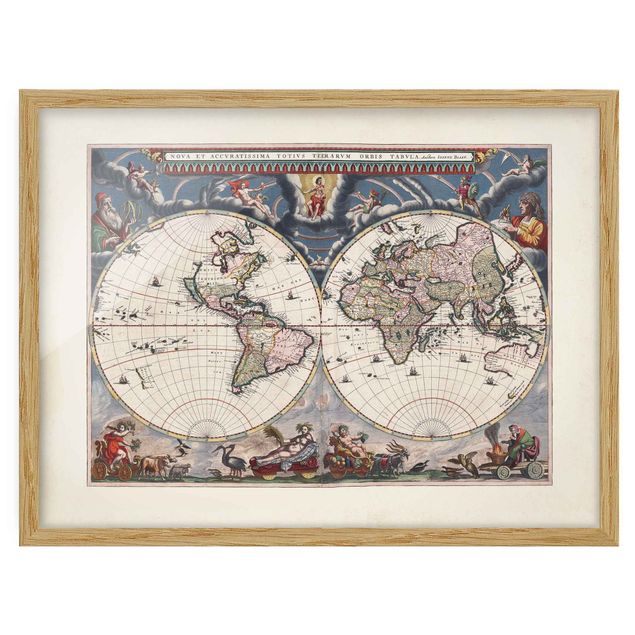 Billeder verdenskort Historic World Map Nova Et Accuratissima Of 1664