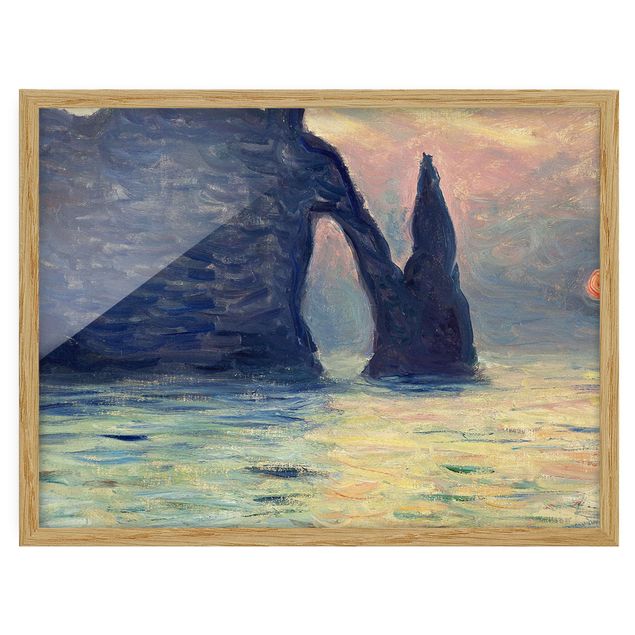 Kunst stilarter Claude Monet - The Cliff, Étretat, Sunset
