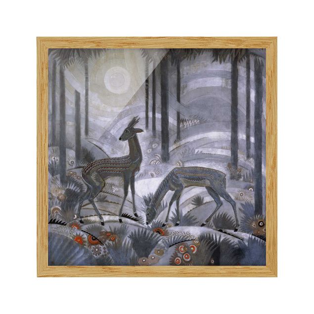 Billeder kunsttryk Jean Dunand - Gazelles – Lacquered Wood Panel
